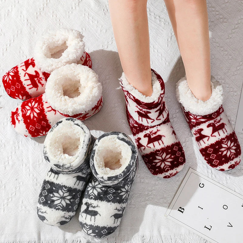 Christmas Flannel Plush Slippers