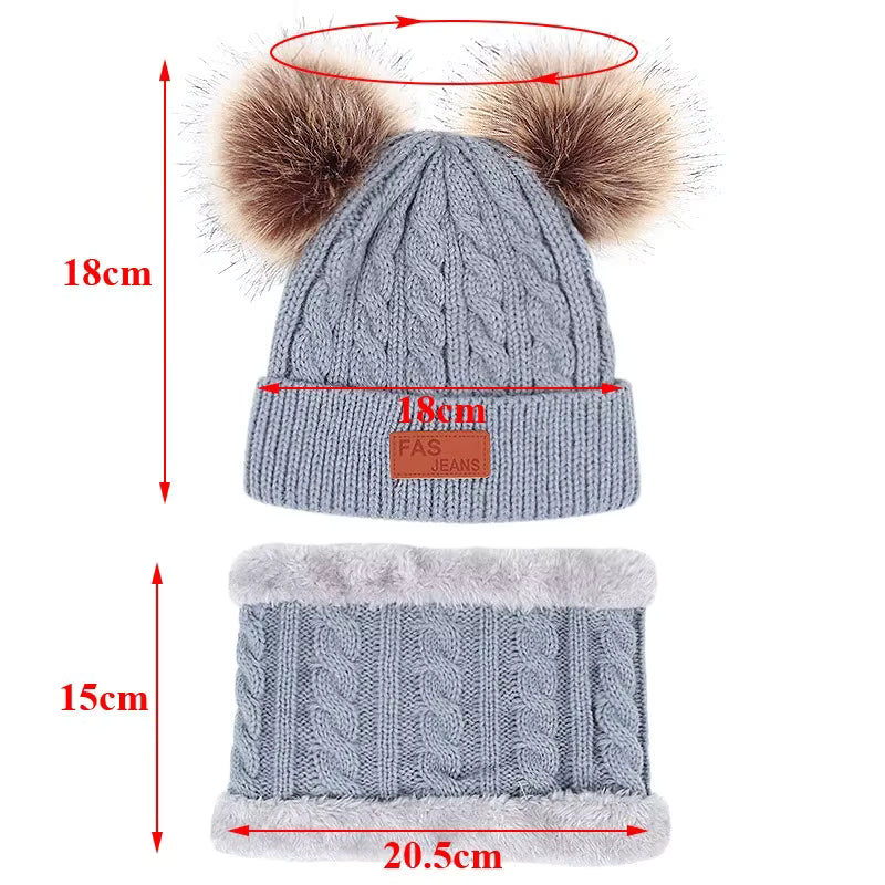 Size Guide For Warm Baby Winter Accessory Set – Furry Hat, Scarf & Mittens - Merry & Cosy