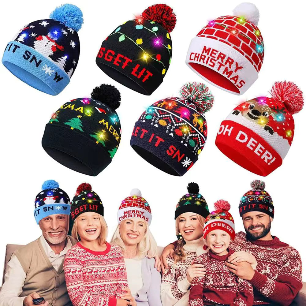 Christmas LED Light Up Beanies