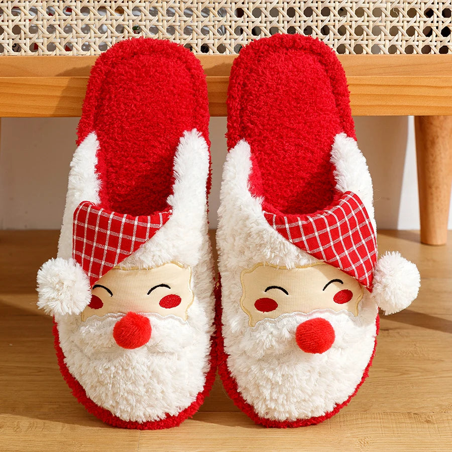 Festive Santa Claus Christmas Slippers