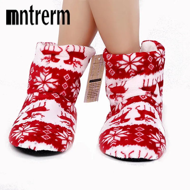 Christmas Flannel Plush Slippers - Merry & Cosy