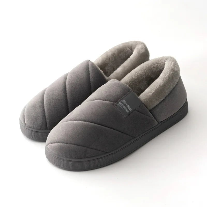 Couples Winter Plush Slippers – Warm Furry Indoor Non - Slip House Shoes - Merry & Cosy