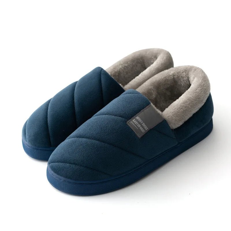 Couples Winter Plush Slippers – Warm Furry Indoor Non - Slip House Shoes - Merry & Cosy