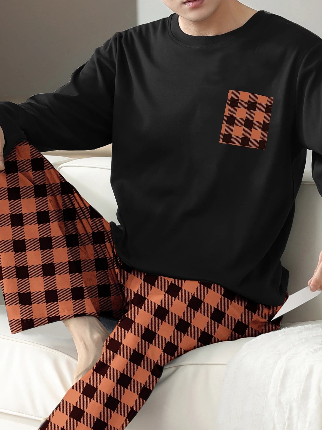Cozy Checked Men’s Pyjamas – Thick Winter Sleepwear Set - Merry & Cosy