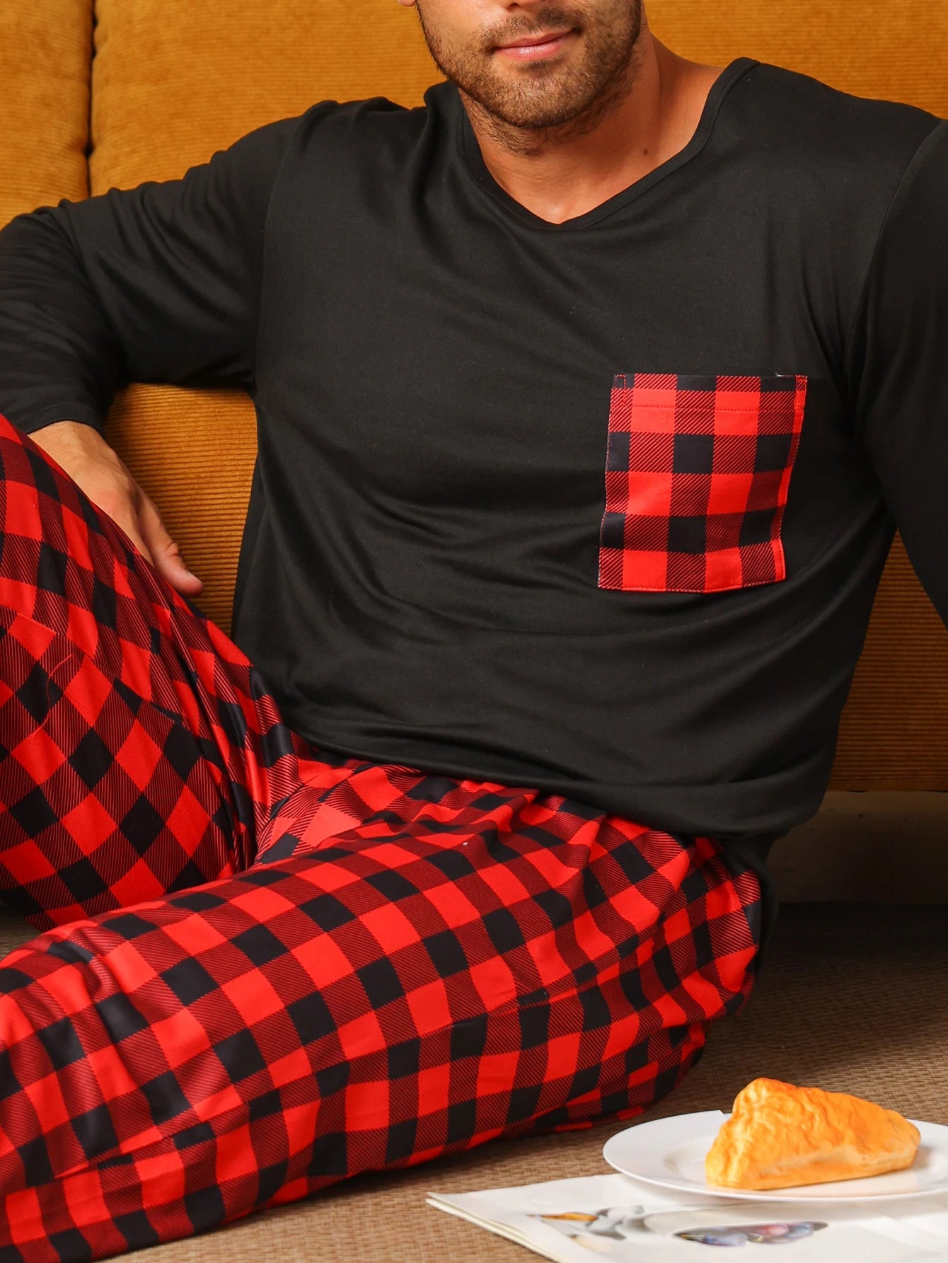 Cozy Checked Men’s Pyjamas – Thick Winter Sleepwear Set - Merry & Cosy