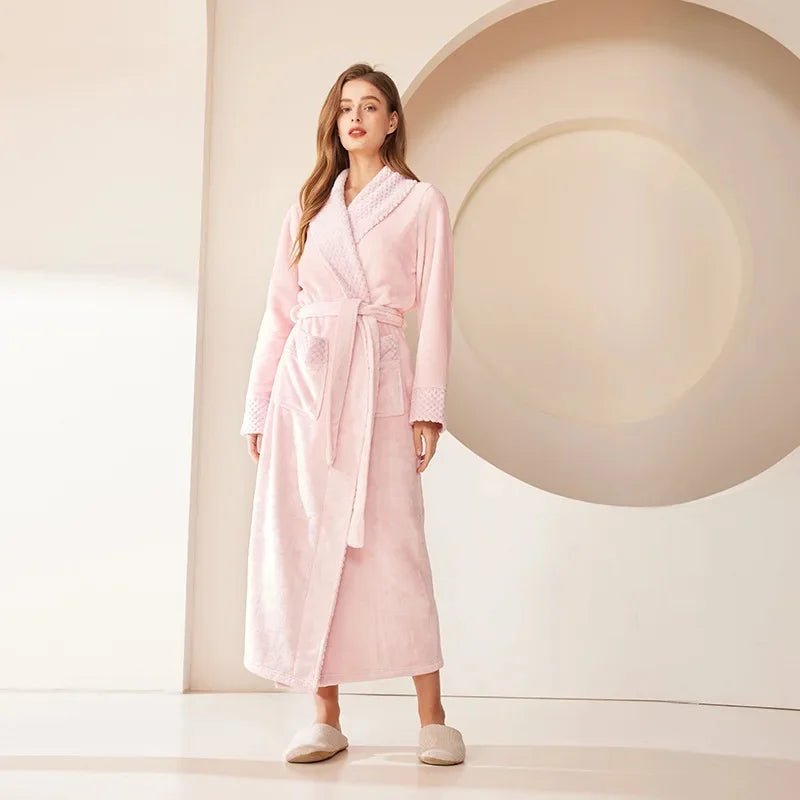 Cozy Plush Couples’ Robe – Oversized Coral Fleece Bathrobe - Merry & Cosy