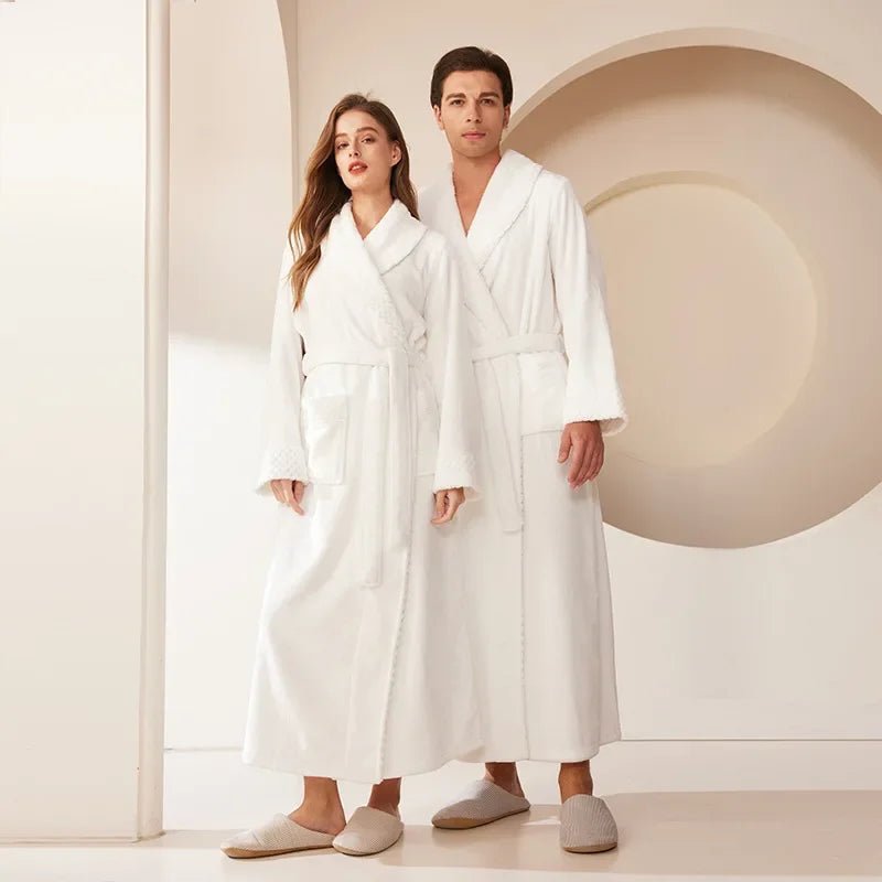 Cozy Plush Couples’ Robe – Oversized Coral Fleece Bathrobe - Merry & Cosy