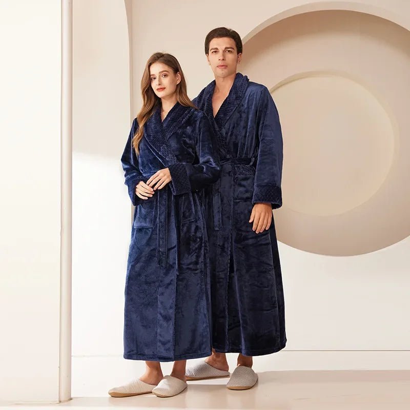 Cozy Plush Couples’ Robe – Oversized Coral Fleece Bathrobe - Merry & Cosy