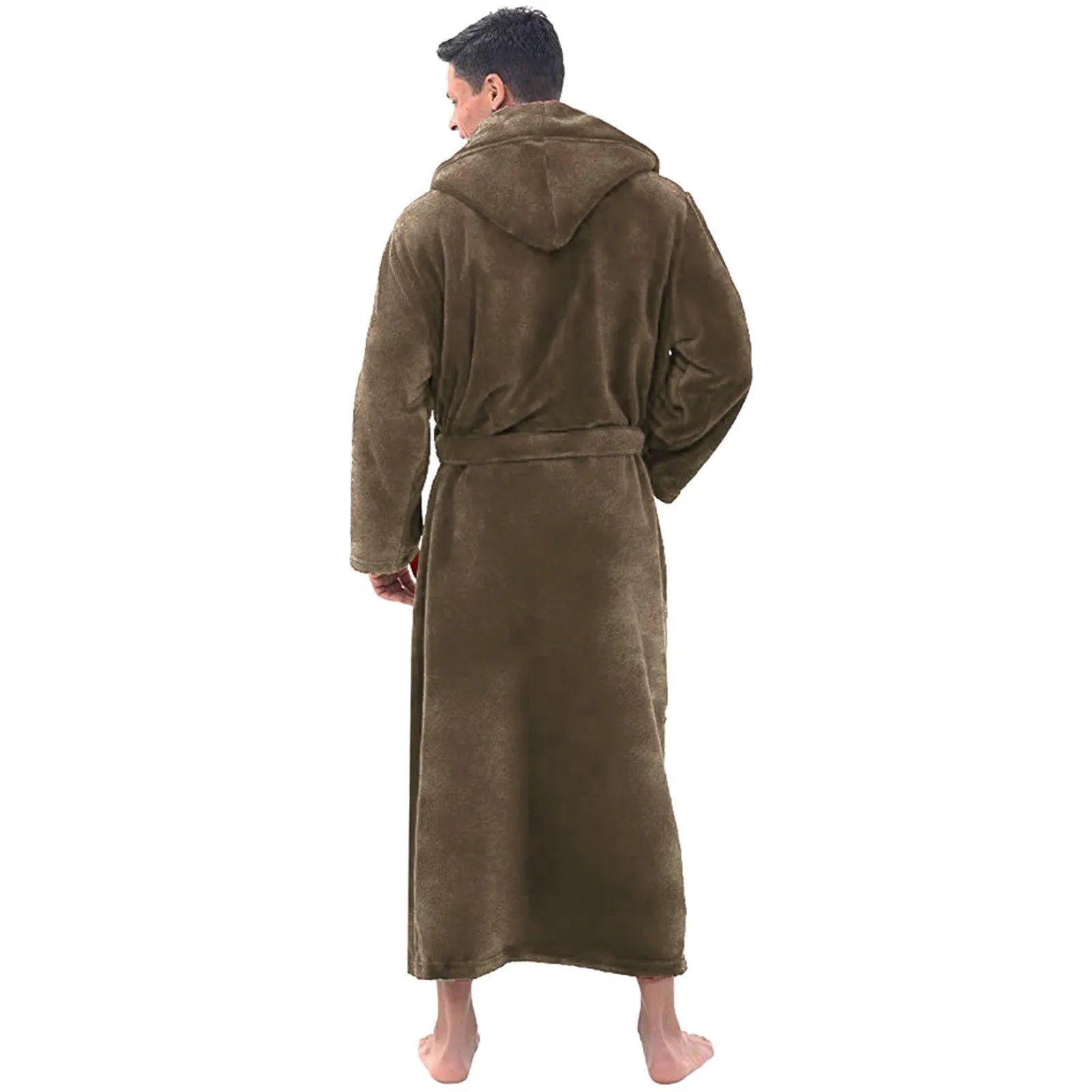 Cozy Plush Men’s Hooded Bathrobe – Long Winter Lounge Robe - Merry & Cosy