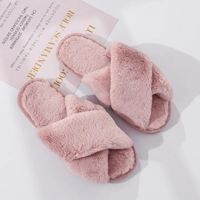 Cozy Plush Women’s Faux Fur Slippers – Winter Indoor Comfort Slides - Merry & Cosy