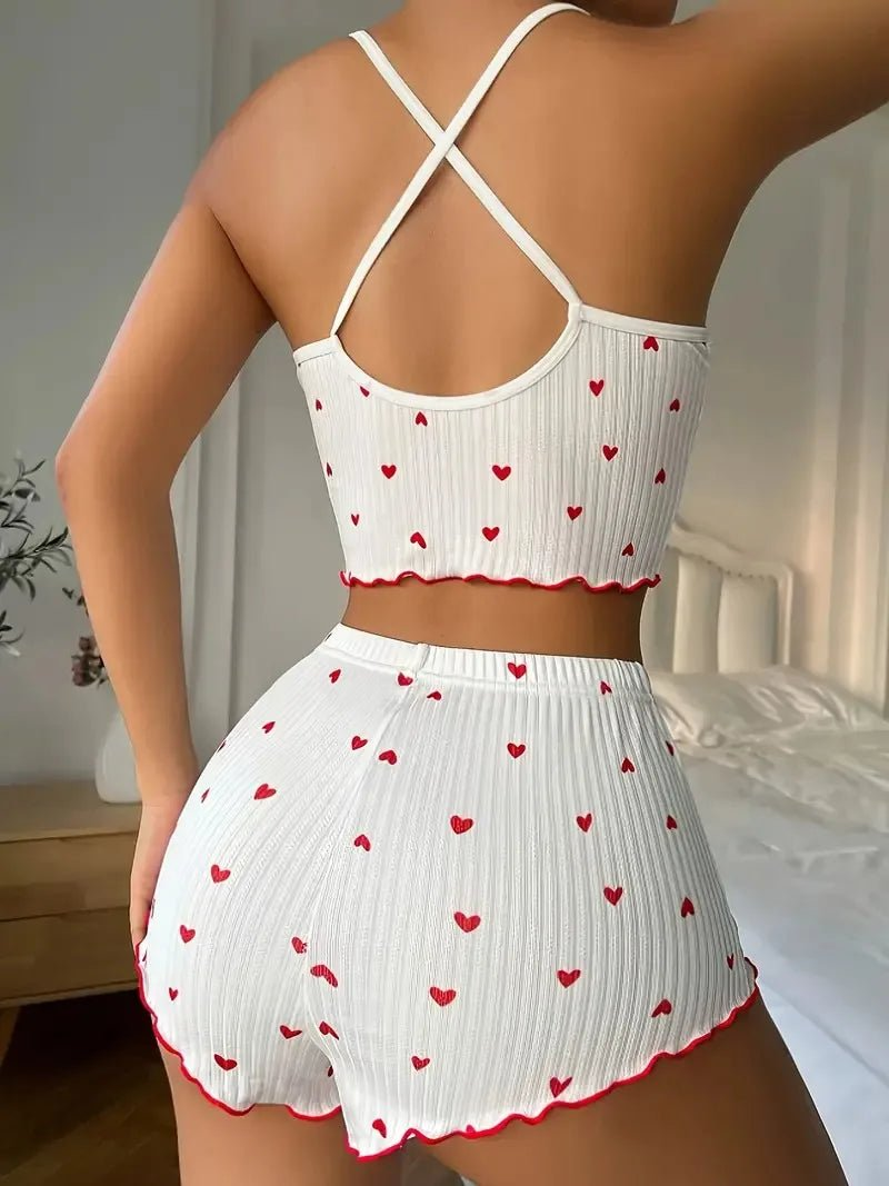 Flirty Heart Print Cami & Shorts Pyjama Set