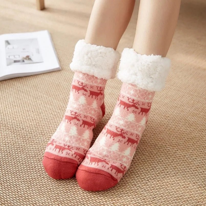 Fluffy Christmas Lounge Socks for Women - Merry & Cosy