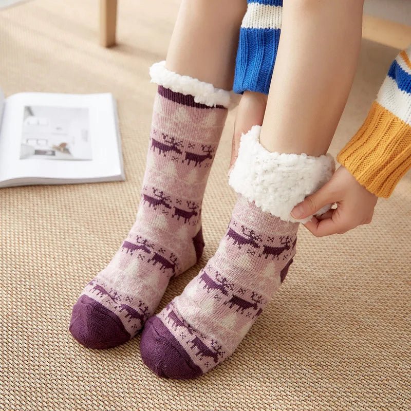 Fluffy Christmas Lounge Socks for Women - Merry & Cosy