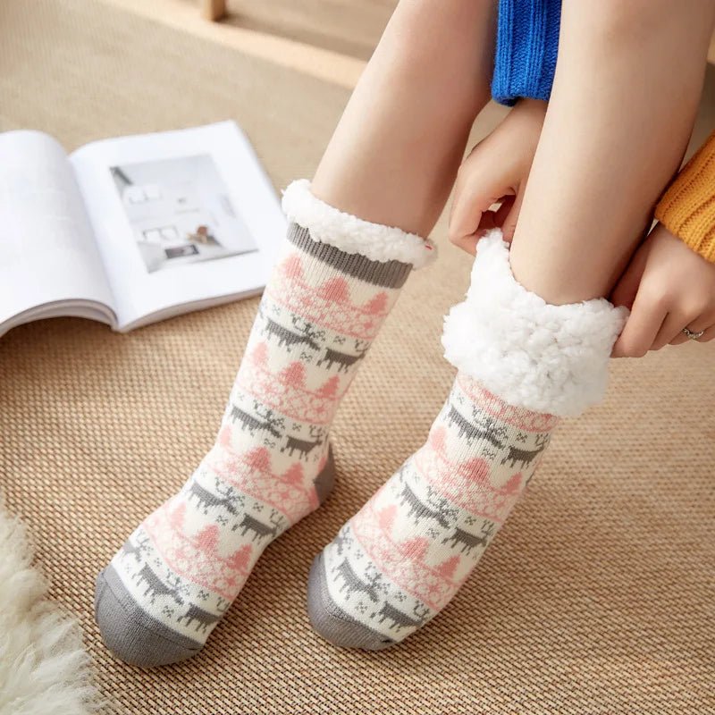 Fluffy Christmas Lounge Socks for Women - Merry & Cosy