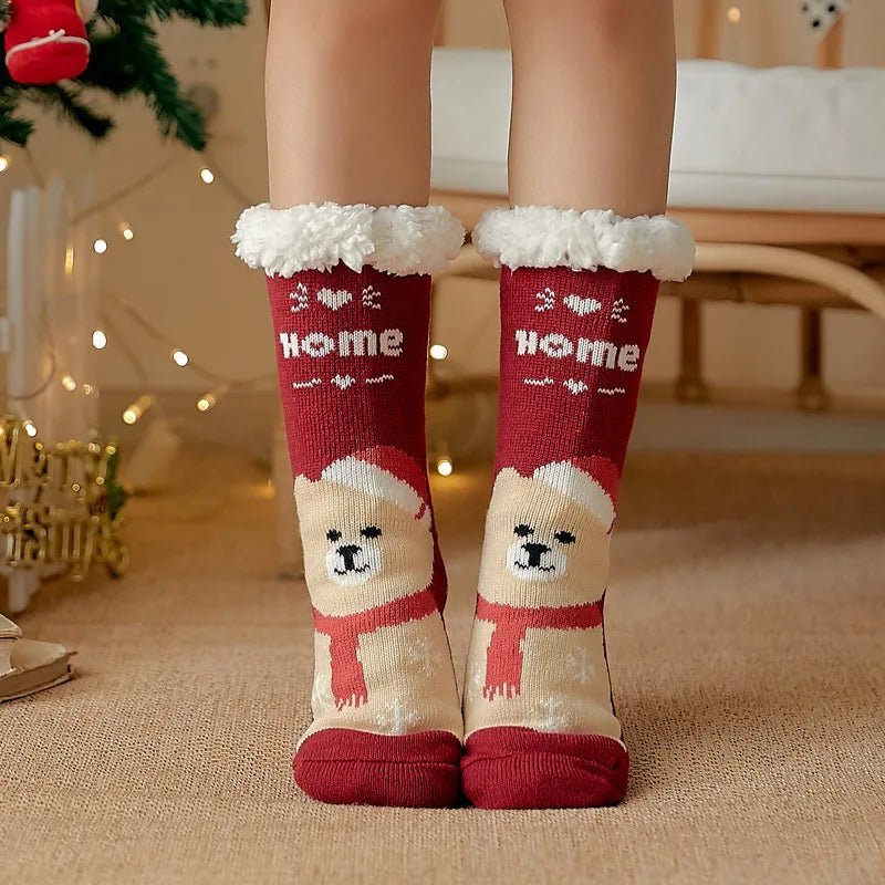 Fluffy Christmas Lounge Socks for Women - Merry & Cosy