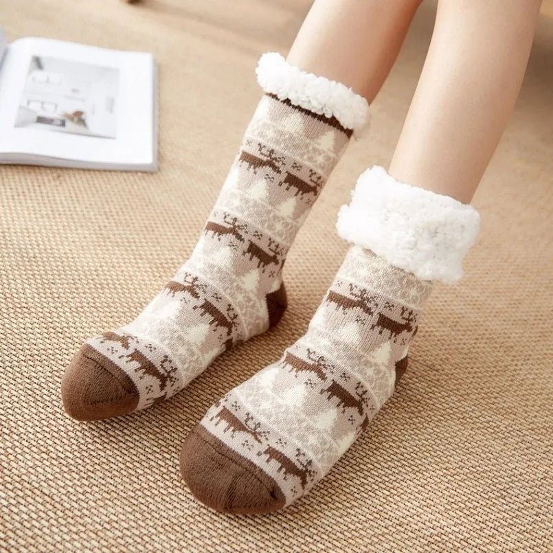 Fluffy Christmas Lounge Socks for Women - Merry & Cosy