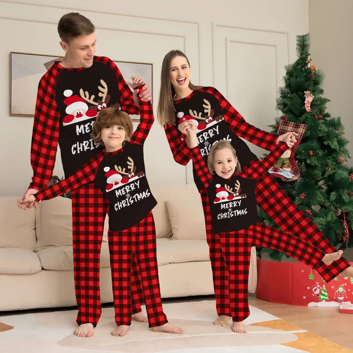 Jolly Reindeer Matching Christmas Sleepwear - Merry & Cosy