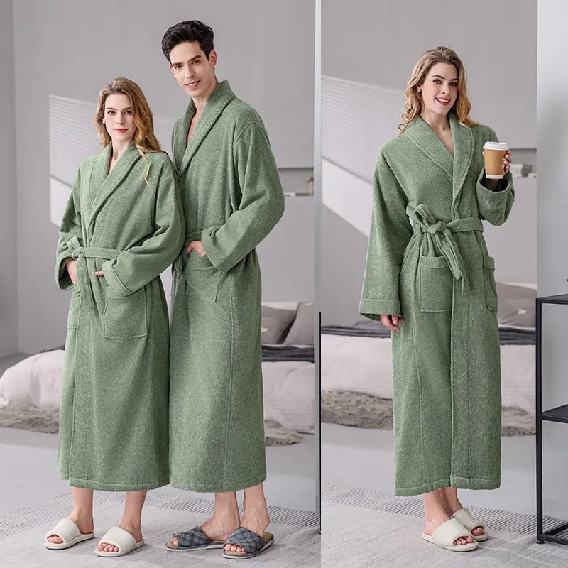 Luxury Cotton Bathrobe – Unisex Winter Nightwear & Lounge Robe - Merry & Cosy