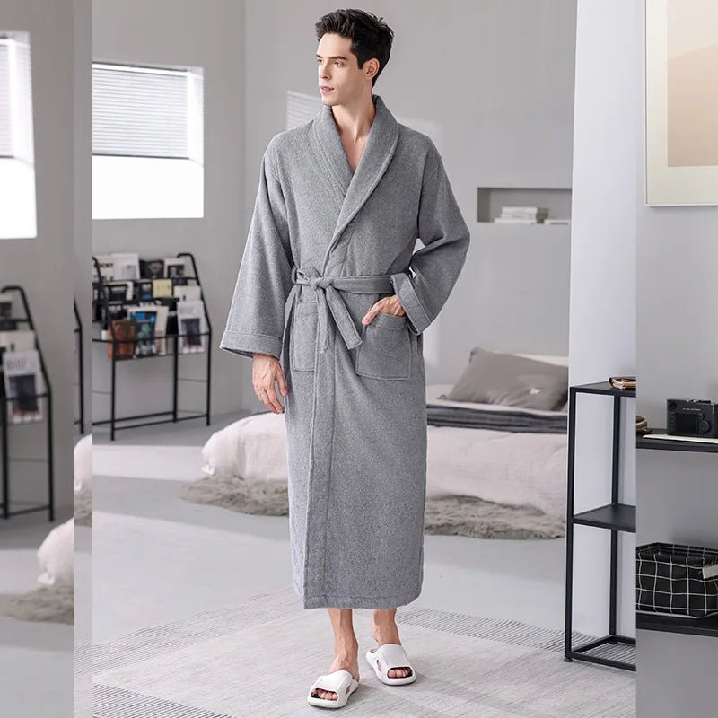 Luxury Cotton Bathrobe – Unisex Winter Nightwear & Lounge Robe - Merry & Cosy