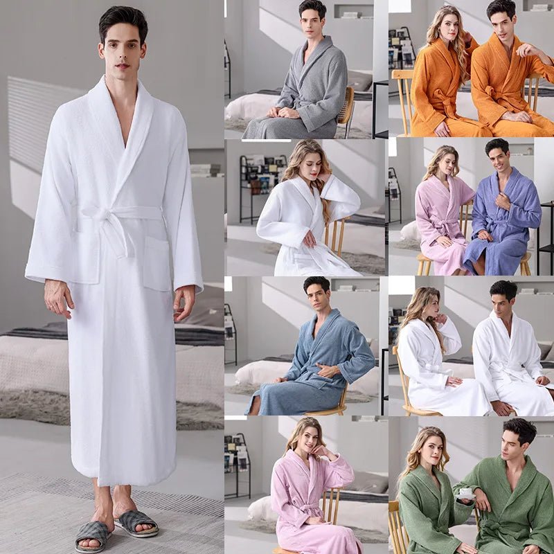 Luxury Cotton Bathrobe – Unisex Winter Nightwear & Lounge Robe - Merry & Cosy