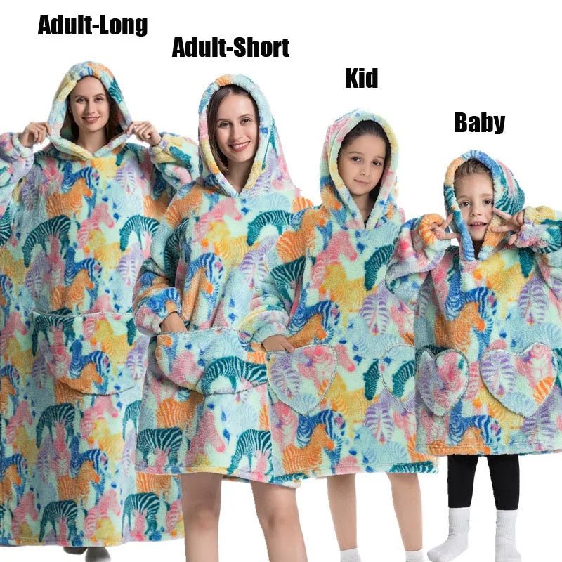 Matching Family Oversized Blanket Hoodies - Merry & Cosy