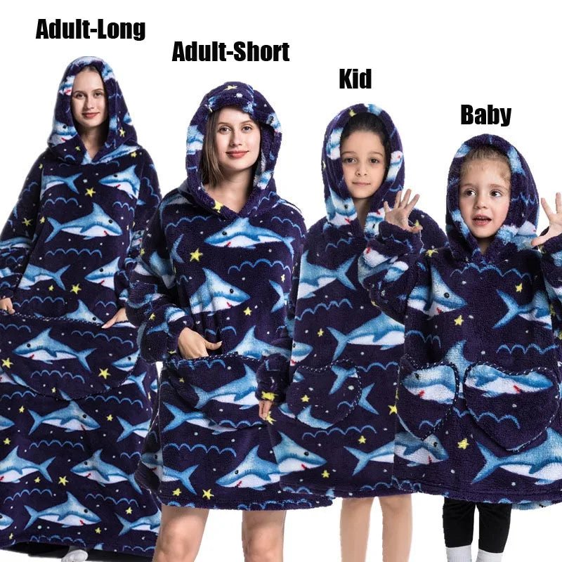 Matching Family Oversized Blanket Hoodies - Merry & Cosy