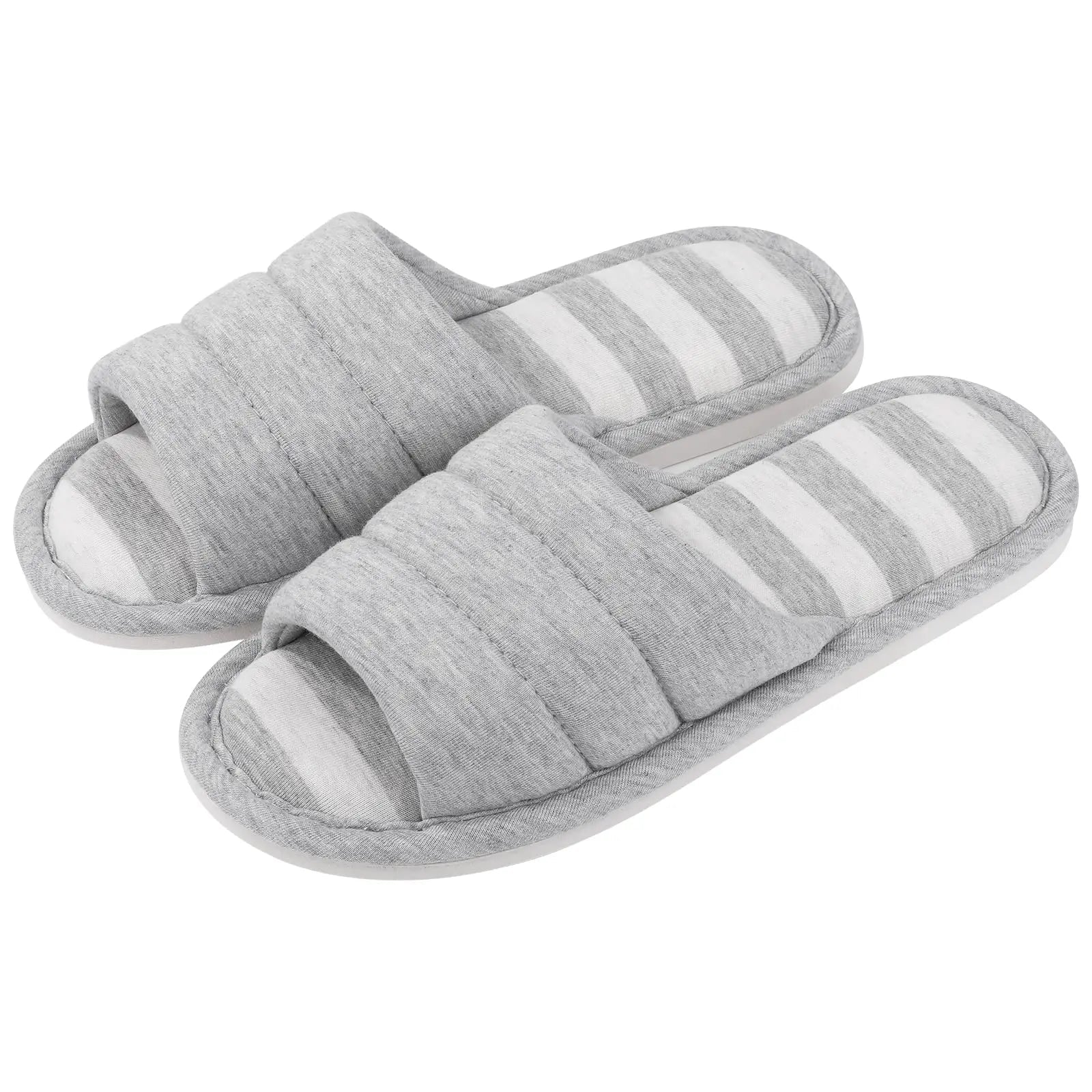 Open - Toe Memory Foam Slippers – Soft Indoor Cotton Slides for Women & Men - Merry & Cosy