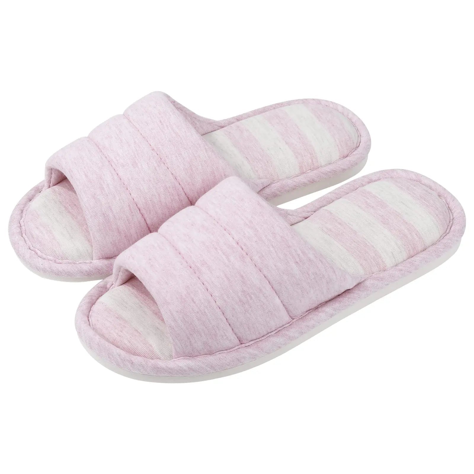 Open - Toe Memory Foam Slippers – Soft Indoor Cotton Slides for Women & Men - Merry & Cosy