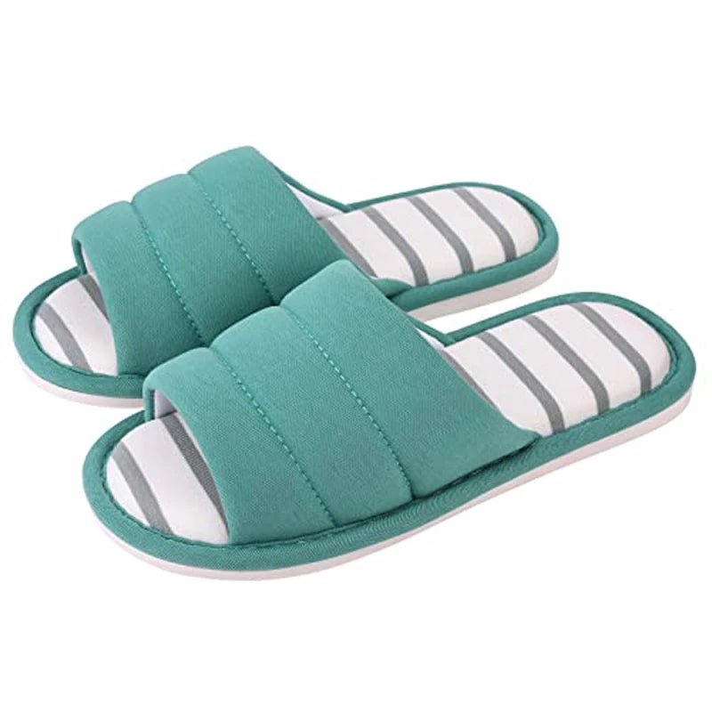 Open - Toe Memory Foam Slippers – Soft Indoor Cotton Slides for Women & Men - Merry & Cosy