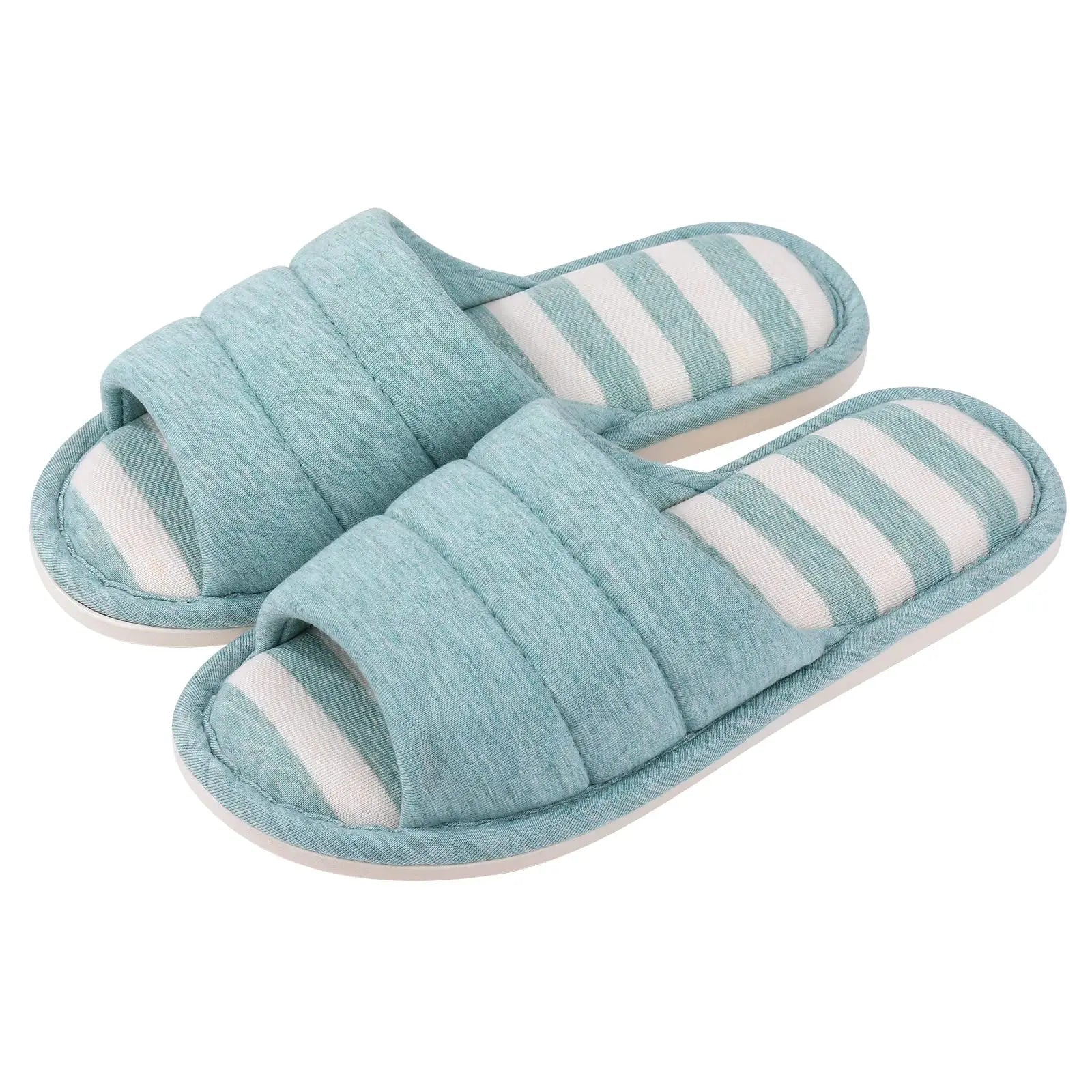 Open - Toe Memory Foam Slippers – Soft Indoor Cotton Slides for Women & Men - Merry & Cosy