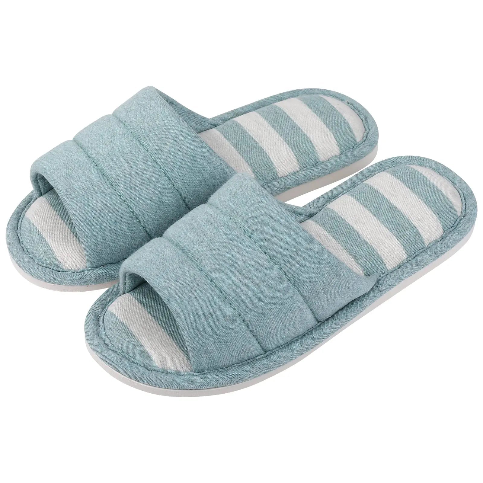 Open - Toe Memory Foam Slippers – Soft Indoor Cotton Slides for Women & Men - Merry & Cosy