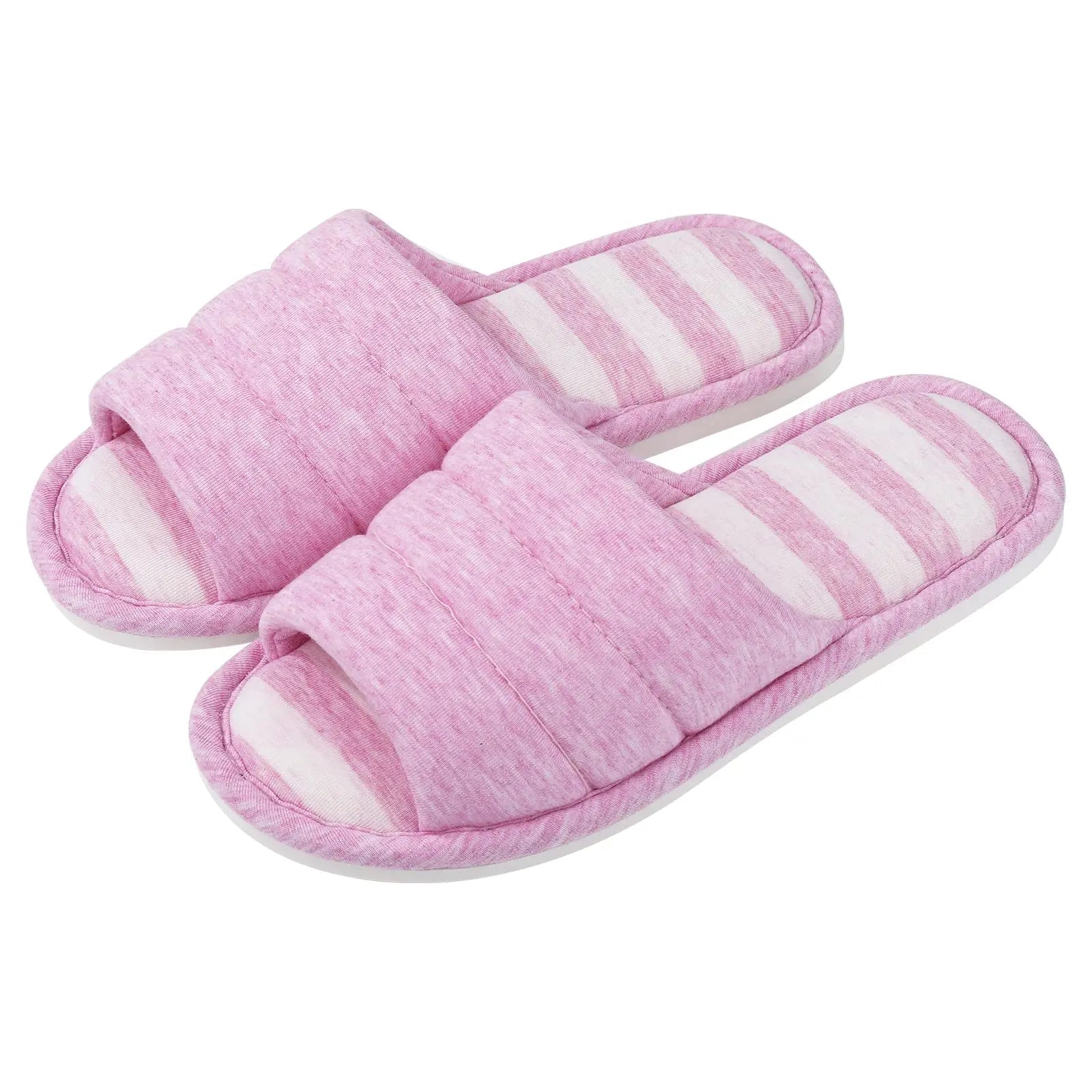 Open - Toe Memory Foam Slippers – Soft Indoor Cotton Slides for Women & Men - Merry & Cosy