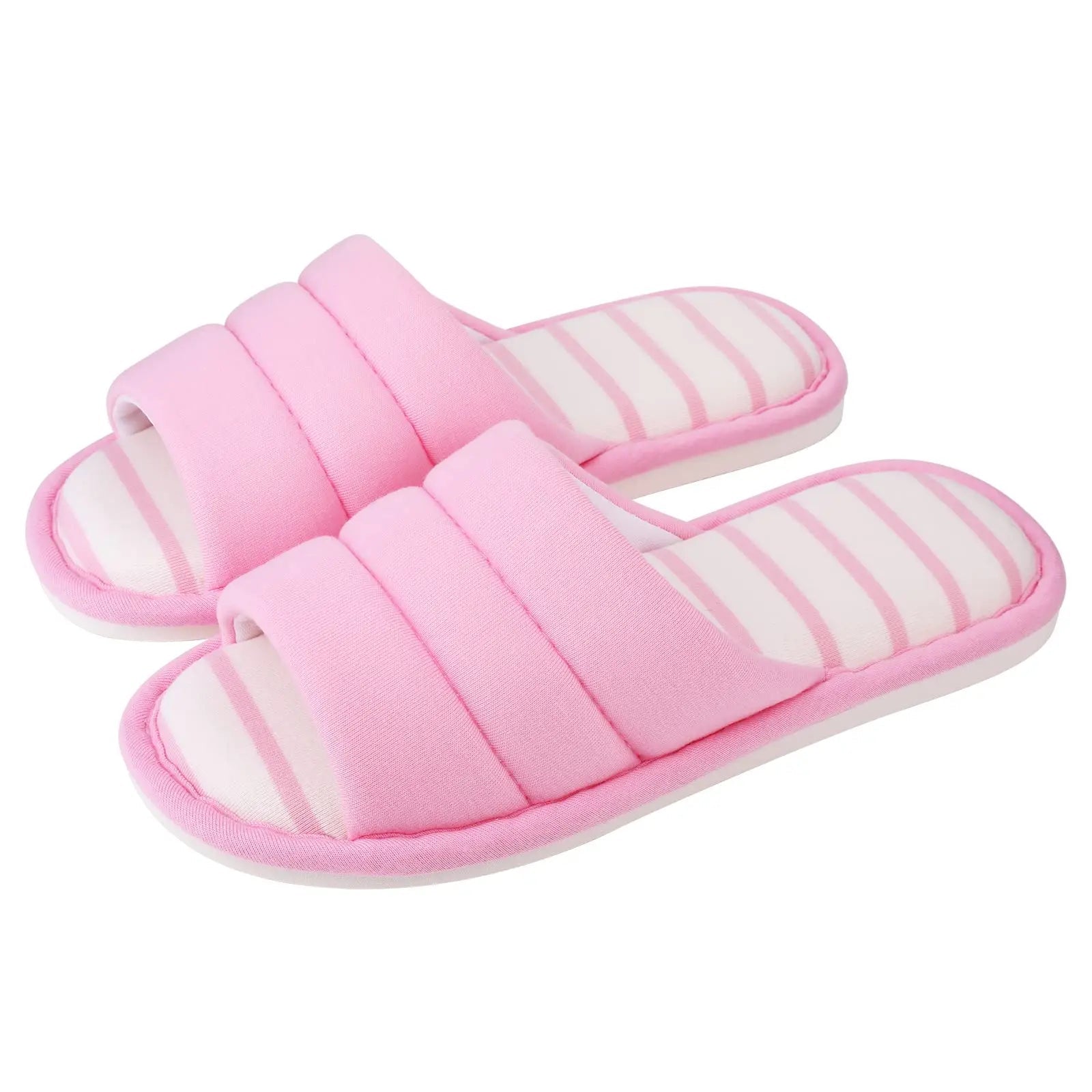 Open - Toe Memory Foam Slippers – Soft Indoor Cotton Slides for Women & Men - Merry & Cosy