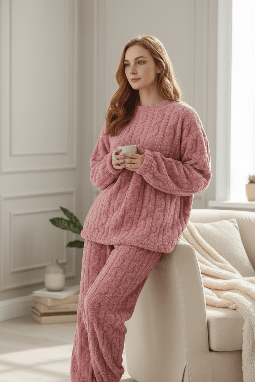 Ultra - Soft Winter Flannel Lounge Set - Merry & Cosy