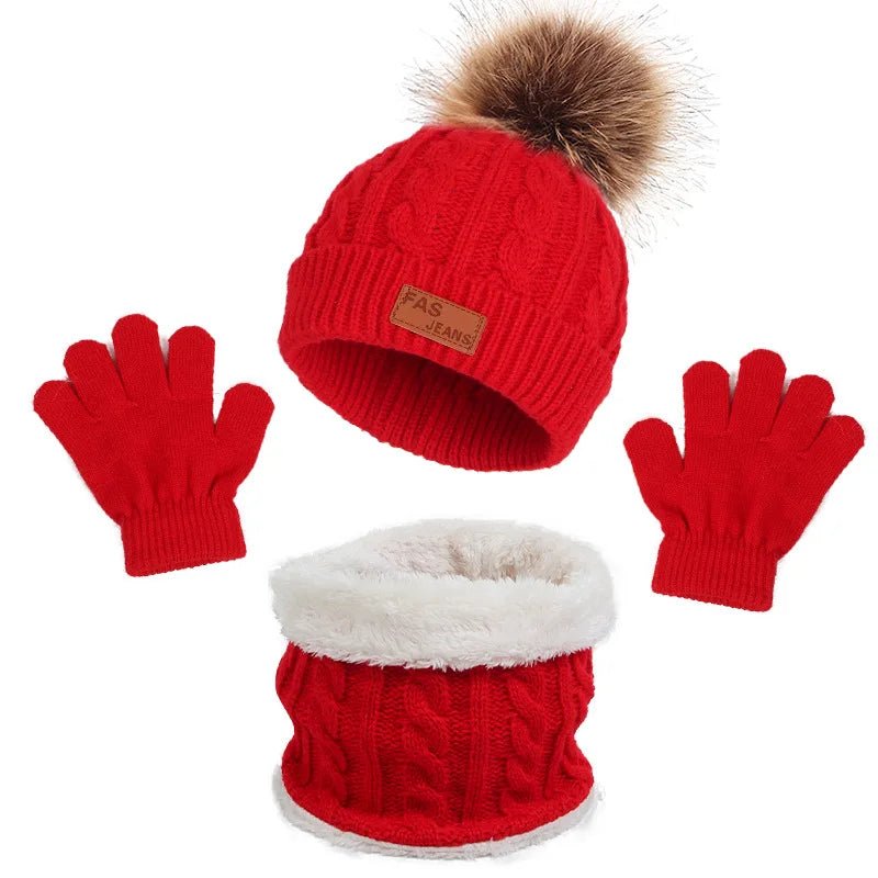 Warm Baby Winter Accessory Set – Furry Hat, Scarf & Mittens - Merry & Cosy