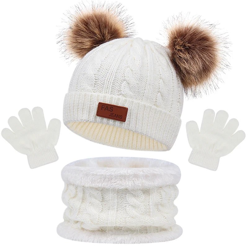 Warm Baby Winter Accessory Set – Furry Hat, Scarf & Mittens - Merry & Cosy