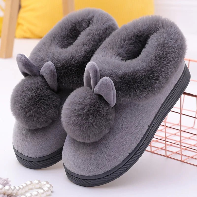 Warm Fuzzy Fluffy Slippers for Women – Winter Plush Indoor Non - Slip Home Shoes - Merry & Cosy