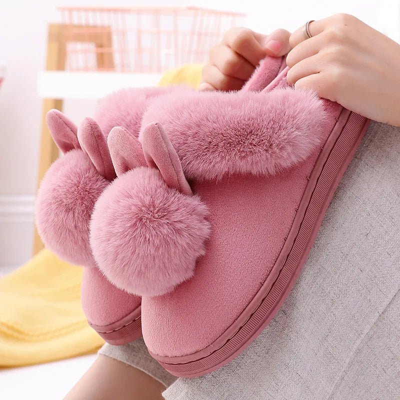 Warm Fuzzy Fluffy Slippers for Women – Winter Plush Indoor Non - Slip Home Shoes - Merry & Cosy