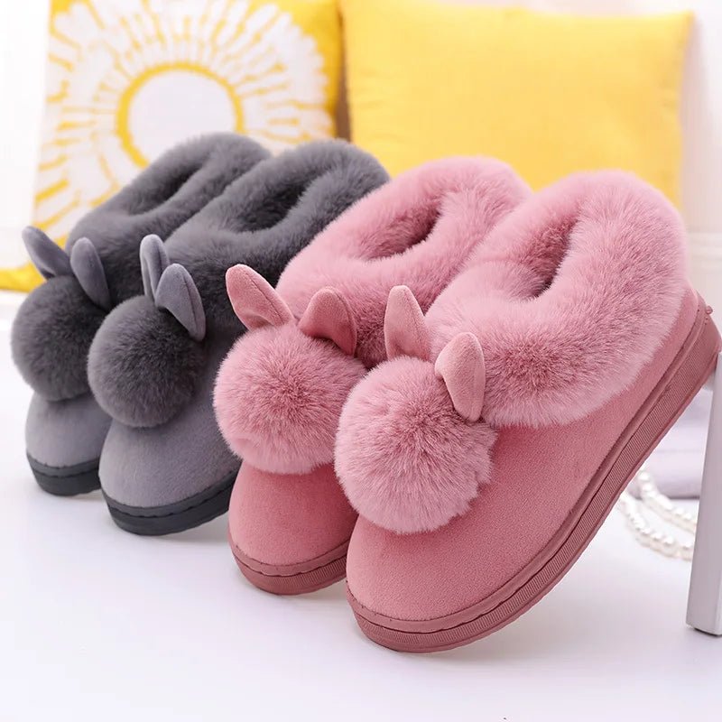 Warm Fuzzy Fluffy Slippers for Women – Winter Plush Indoor Non - Slip Home Shoes - Merry & Cosy