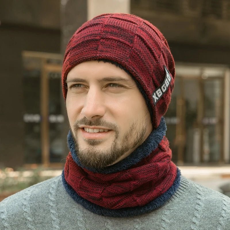 Winter Fleece - Lined Beanie Hat & Scarf Set – Unisex Warm Knitted Pullover Hat - Merry & Cosy