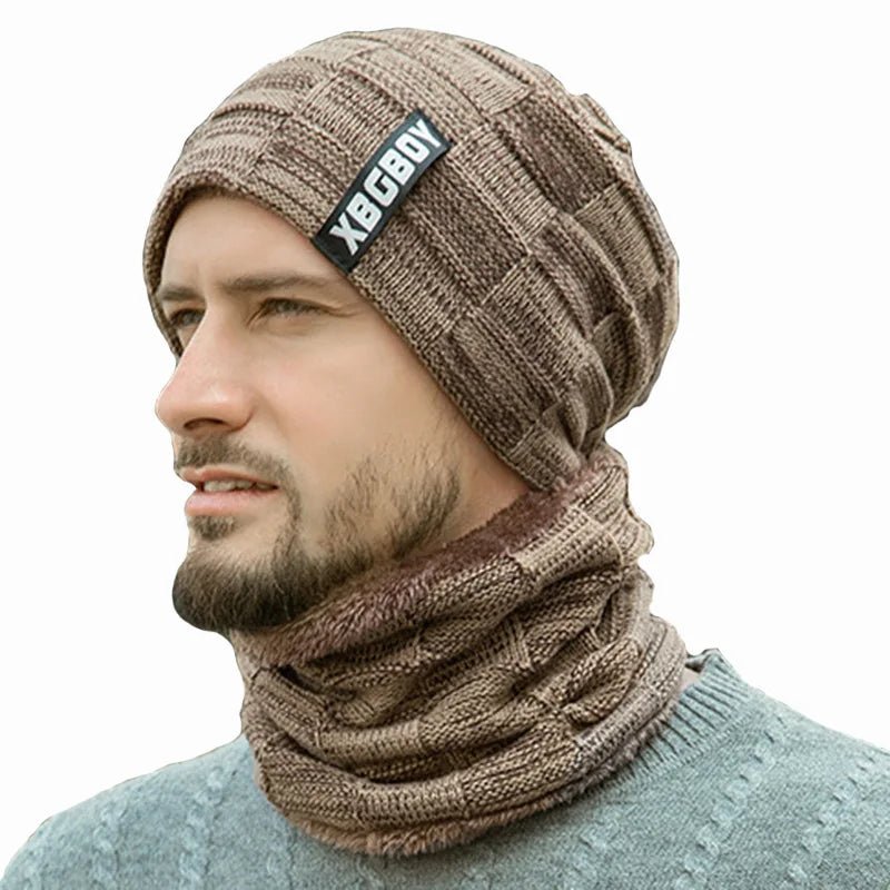 Winter Fleece - Lined Beanie Hat & Scarf Set – Unisex Warm Knitted Pullover Hat - Merry & Cosy