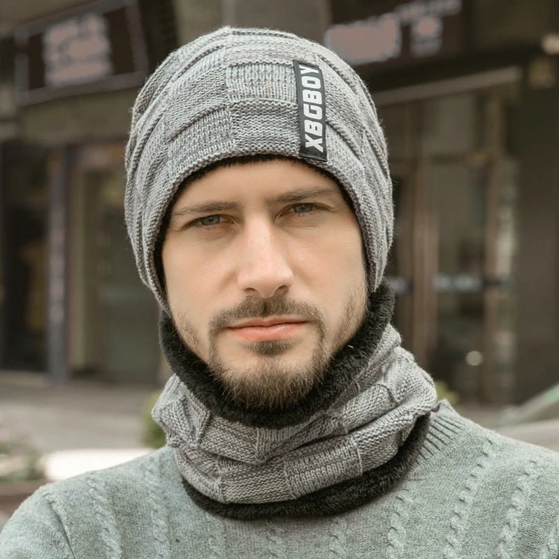 Winter Fleece - Lined Beanie Hat & Scarf Set – Unisex Warm Knitted Pullover Hat - Merry & Cosy