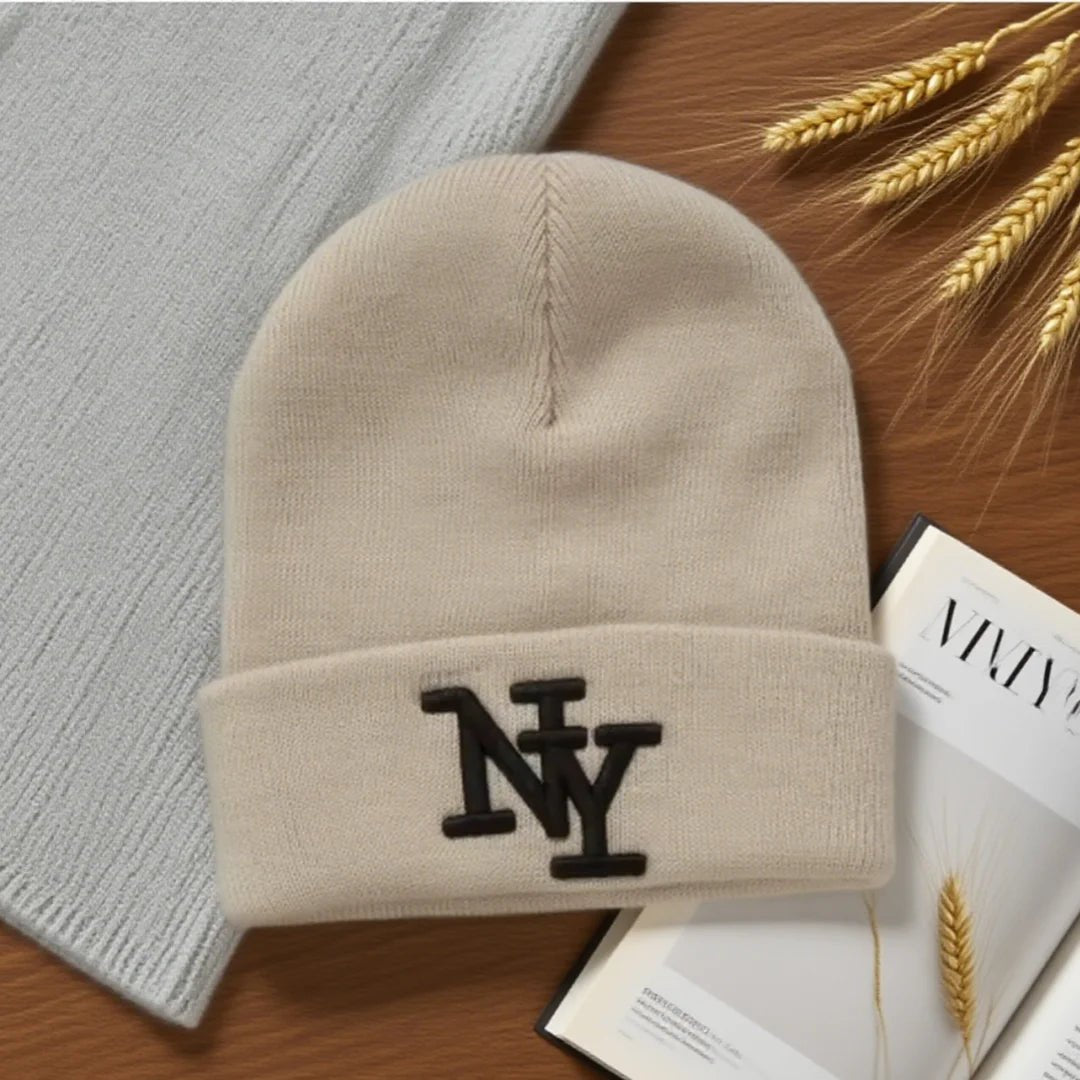 Winter Knitted Beanie Hat – 3D Embroidered Warm Beanie for Men & Women (1PC / 2PCS) - Merry & Cosy