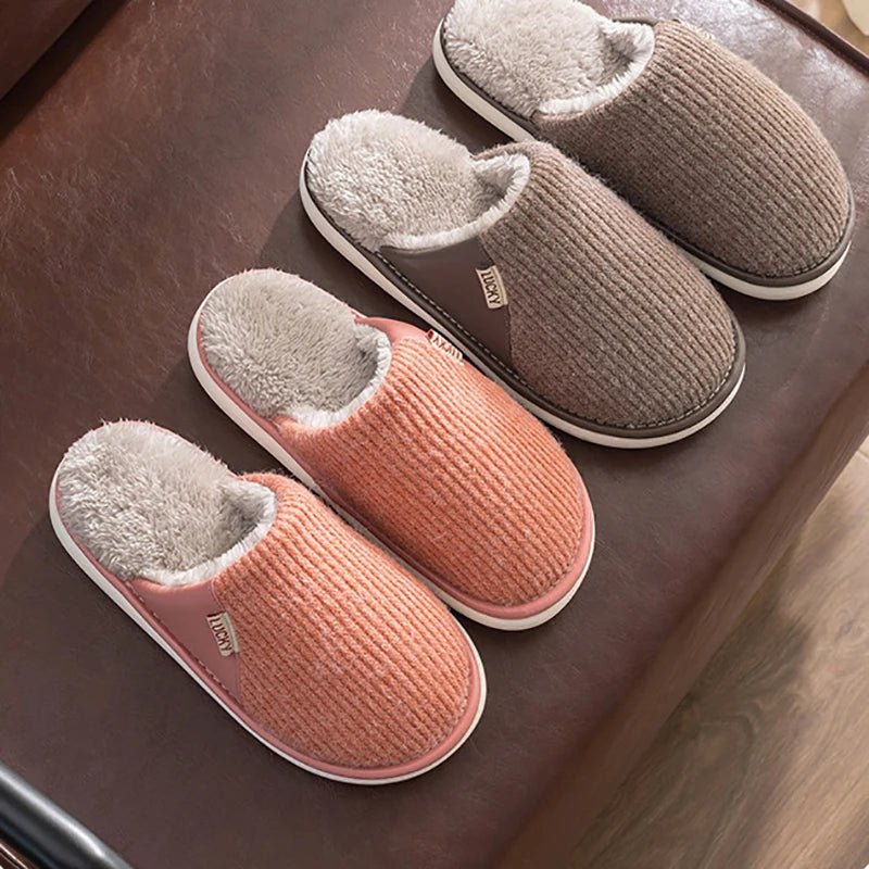 Winter Plush Cotton Slippers - Merry & Cosy