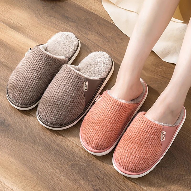 Winter Plush Cotton Slippers - Merry & Cosy