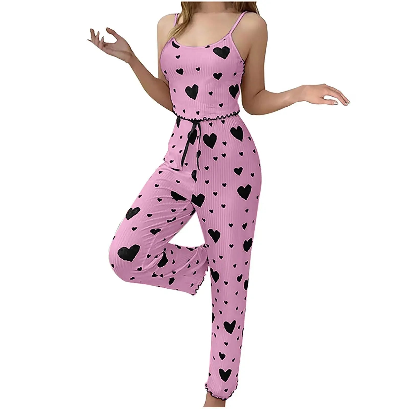Women’s Love Print Cami Pyjama Set - Merry & Cosy