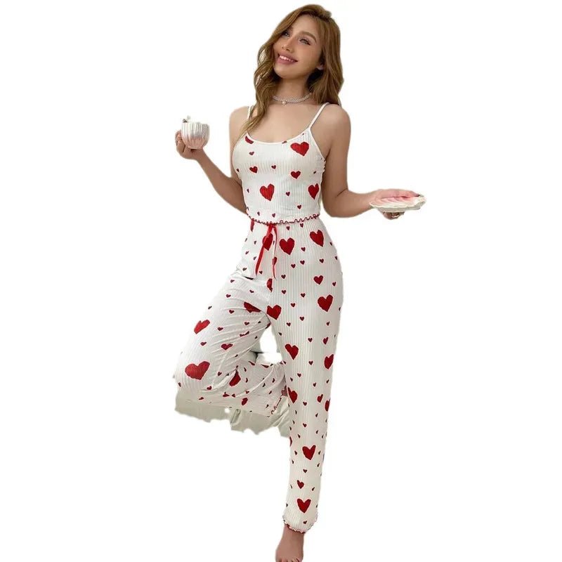 Women’s Love Print Cami Pyjama Set - Merry & Cosy