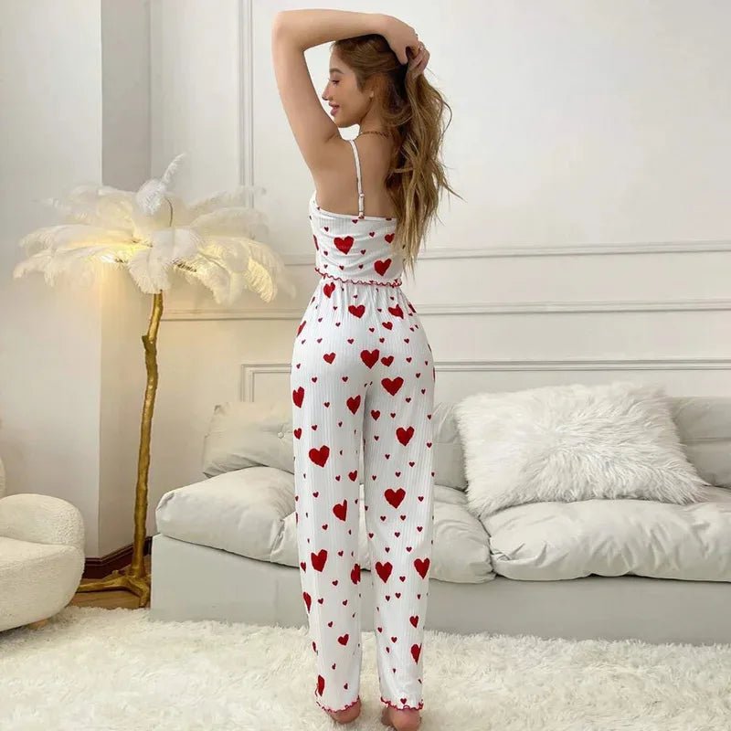 Women’s Love Print Cami Pyjama Set - Merry & Cosy