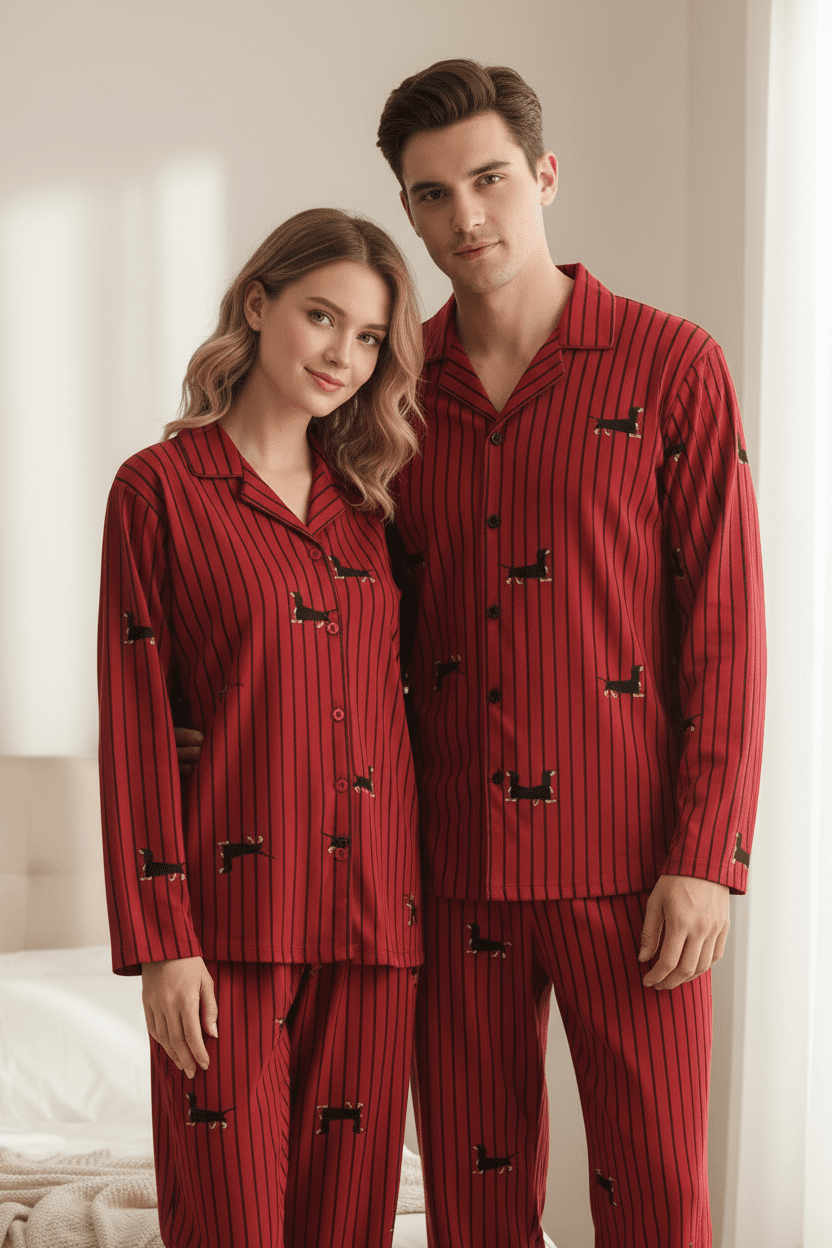 Women’s & Men’s 100% Cotton Pyjama Set - Merry & Cosy