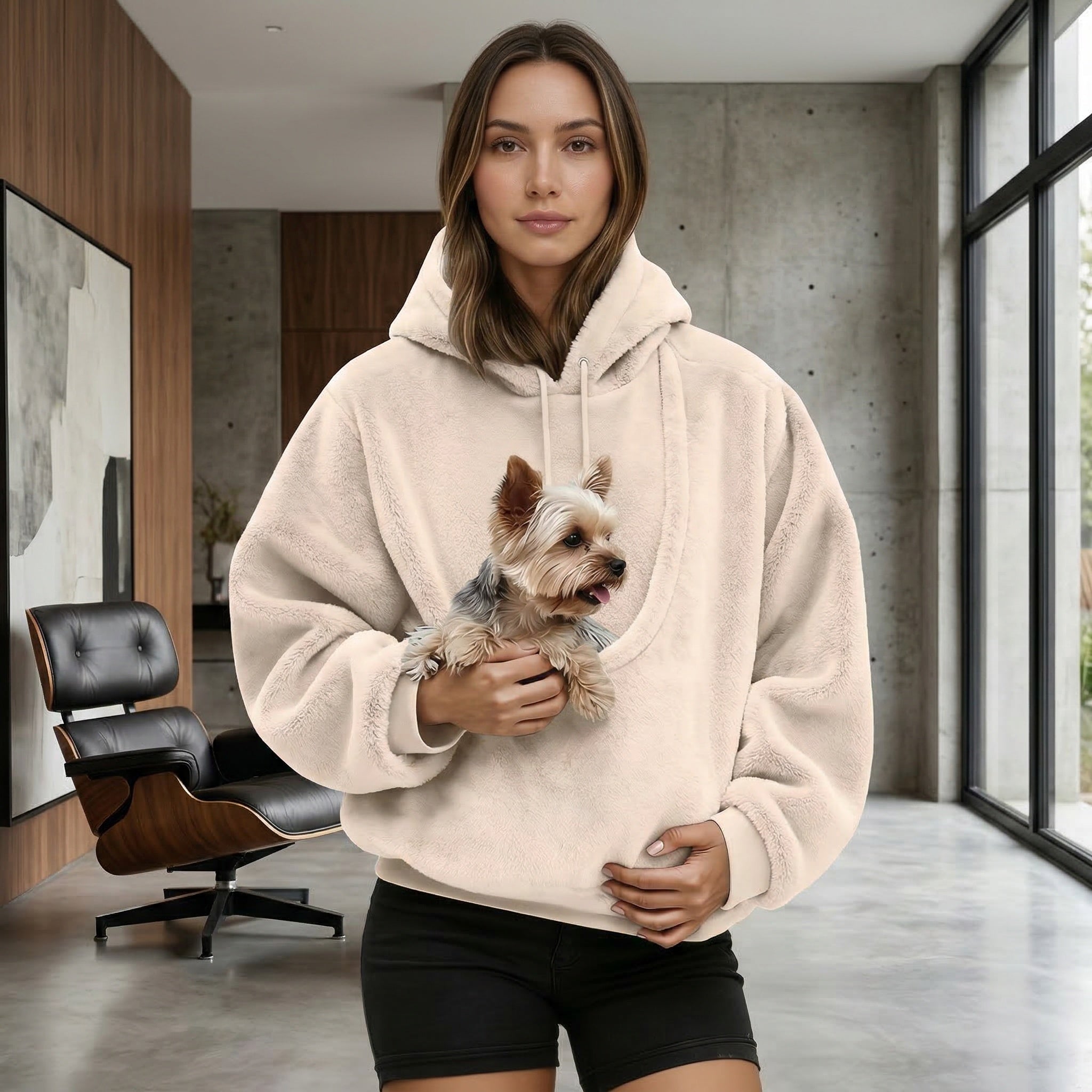 Cozy Plush Pet Carrier Hoodie | Unisex Fleece Hoodie